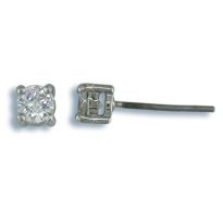 Small Silver Stud Earrings with Round Cut Blue Luster Diamond Small Silver Stud Earrings with Round Cut Blue Luster Diamond